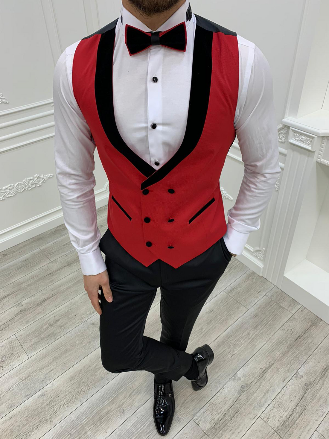 Red Shawl Slim-Fit Tuxedo