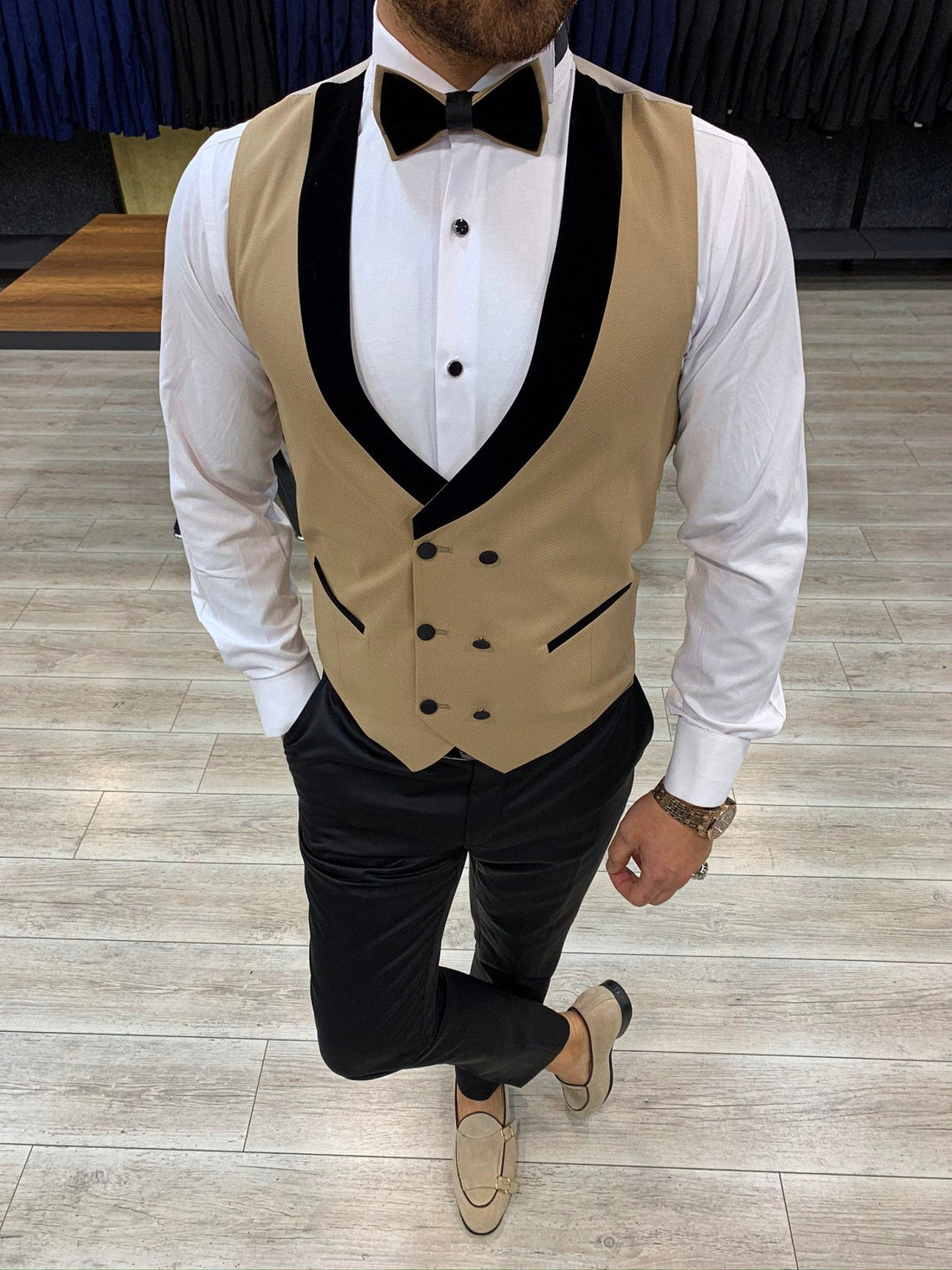 Cream Shawl Slim-Fit Tuxedo