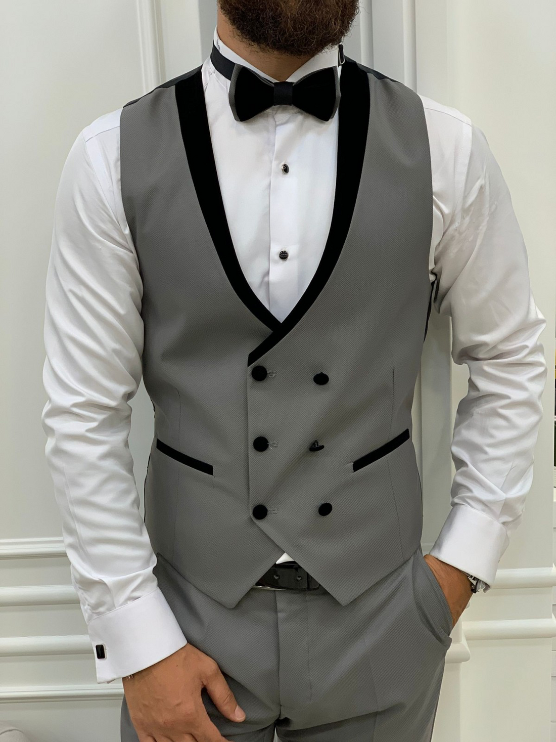 Grey Groom Slim-Fit Tuxedo