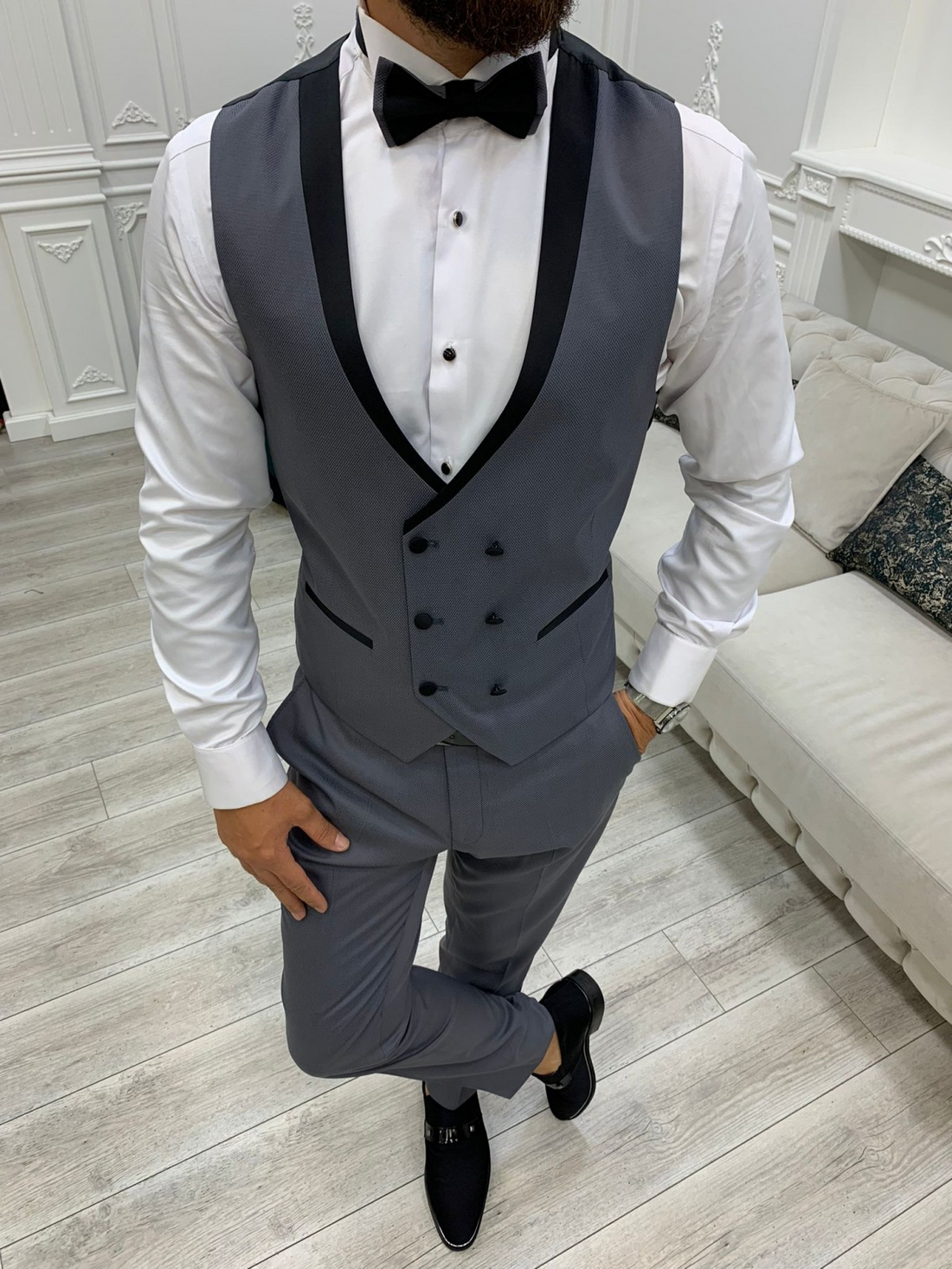 Grey Groom Slim-Fit Tuxedo