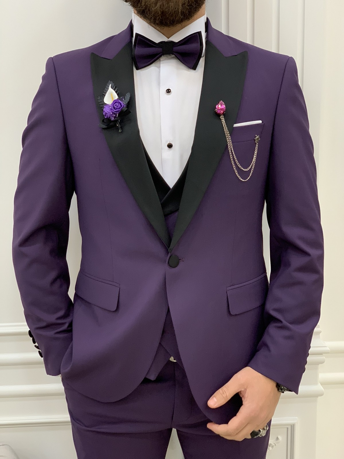 Purple Dovetail Slim-Fit Italian Cut Tuxedo