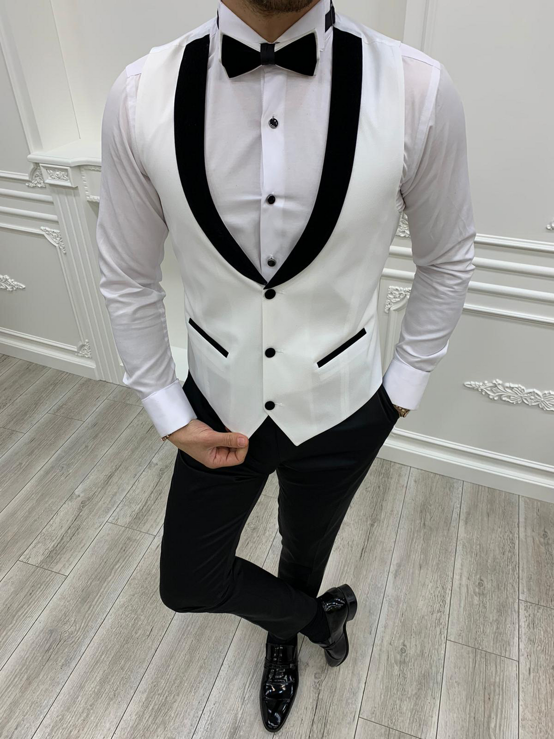 White Shawl Slim-Fit Tuxedo