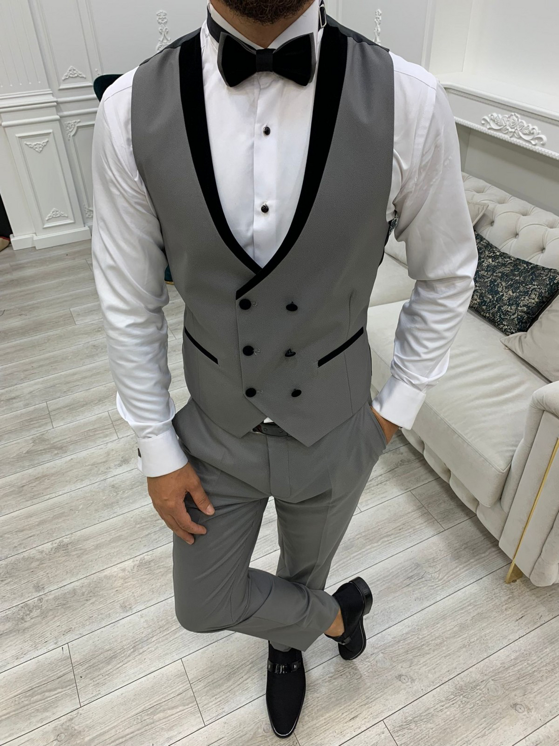 Grey Groom Slim-Fit Tuxedo