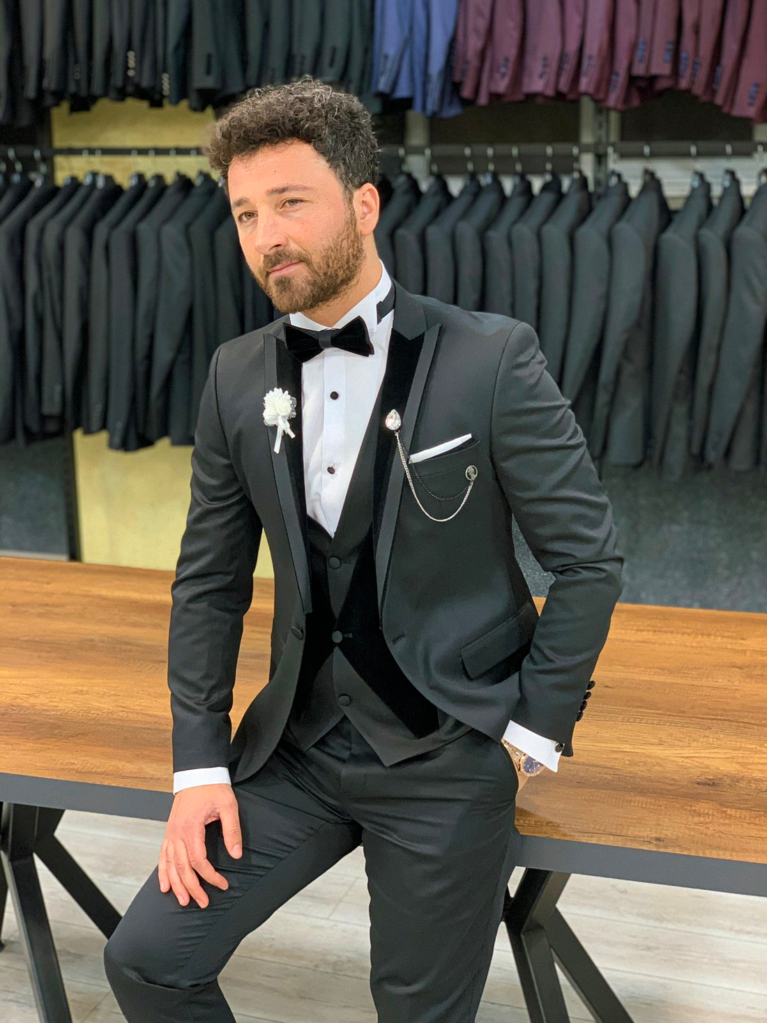 Black Dovetail Slim-Fit Italian Cut Tuxedo