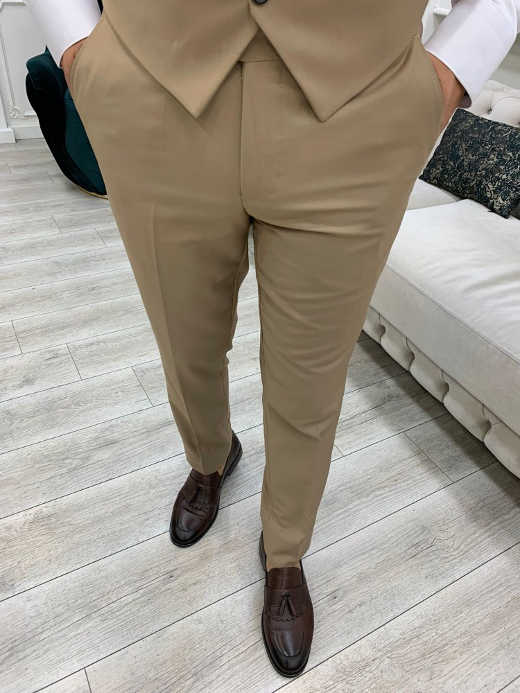 Beige Slim-Fit Italian Cut Suit