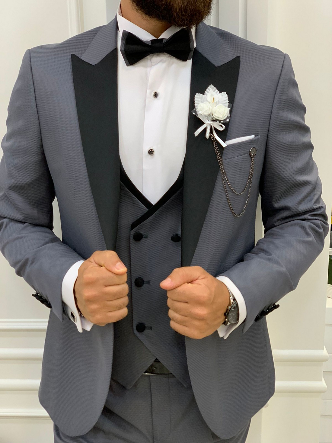 Grey Groom Slim-Fit Tuxedo