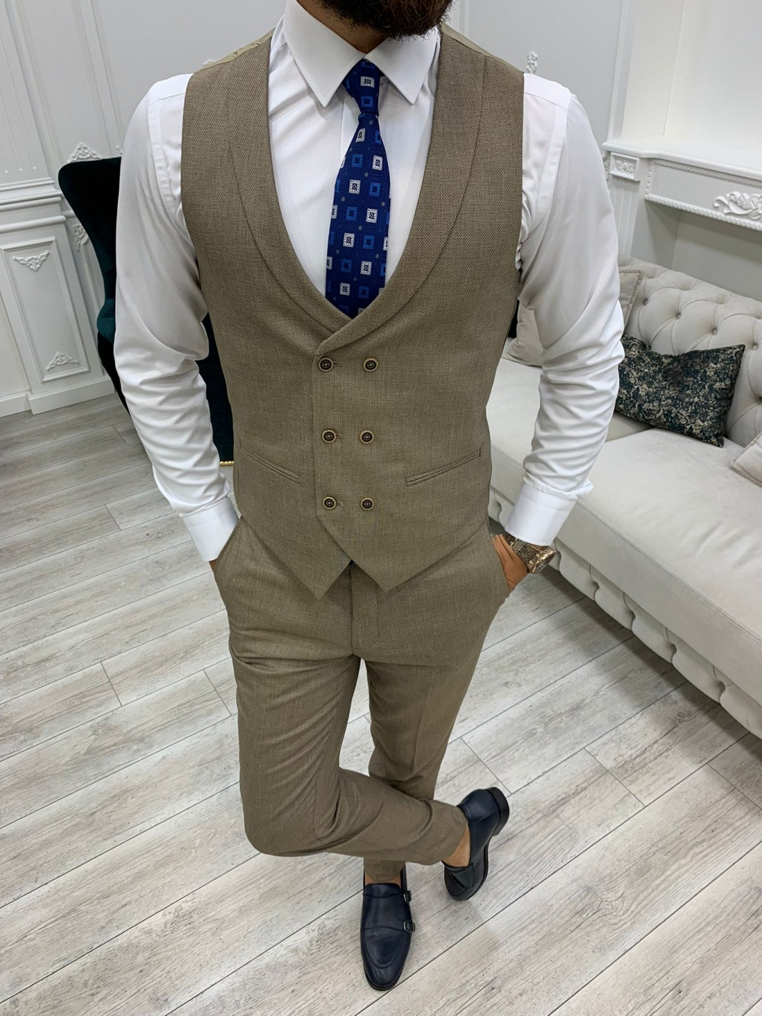 Light Brown Slim-Fit Italian Cut Suit