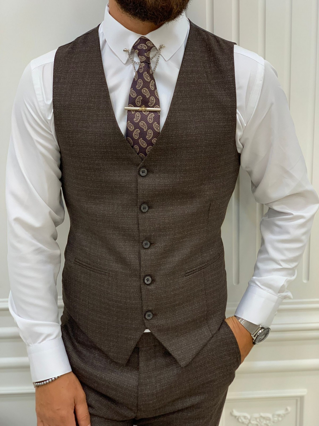 Brown Slim-Fit Italian Cut Suit