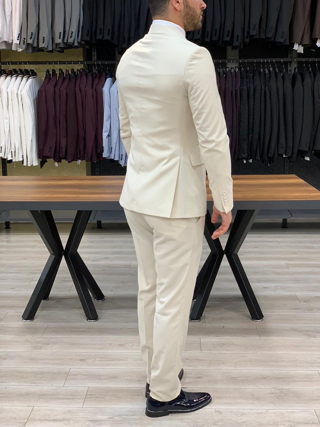 Cream Slim-Fit Italian Cut Suit