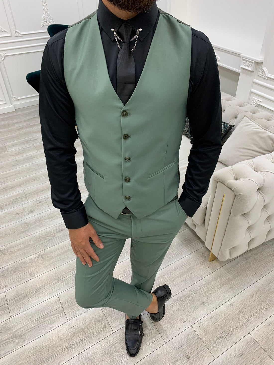 Light Green Slim-Fit Italian Cut Suit