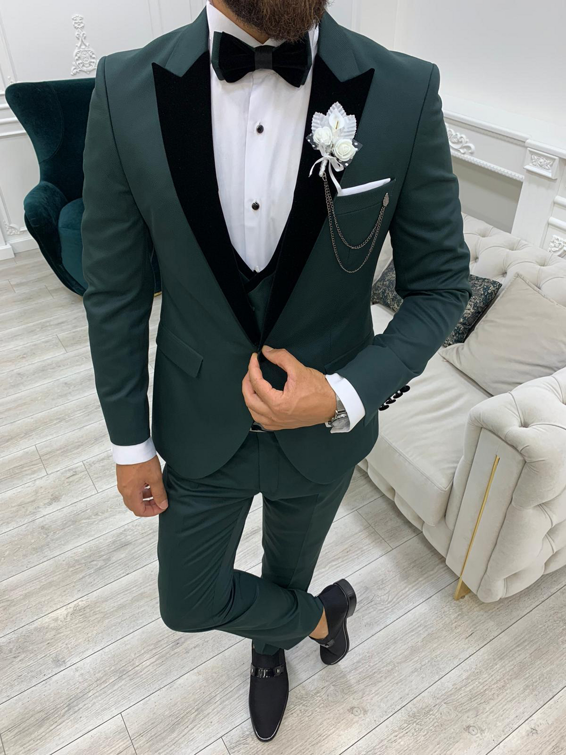 Green Slim-Fit Italian Cut Tuxedo