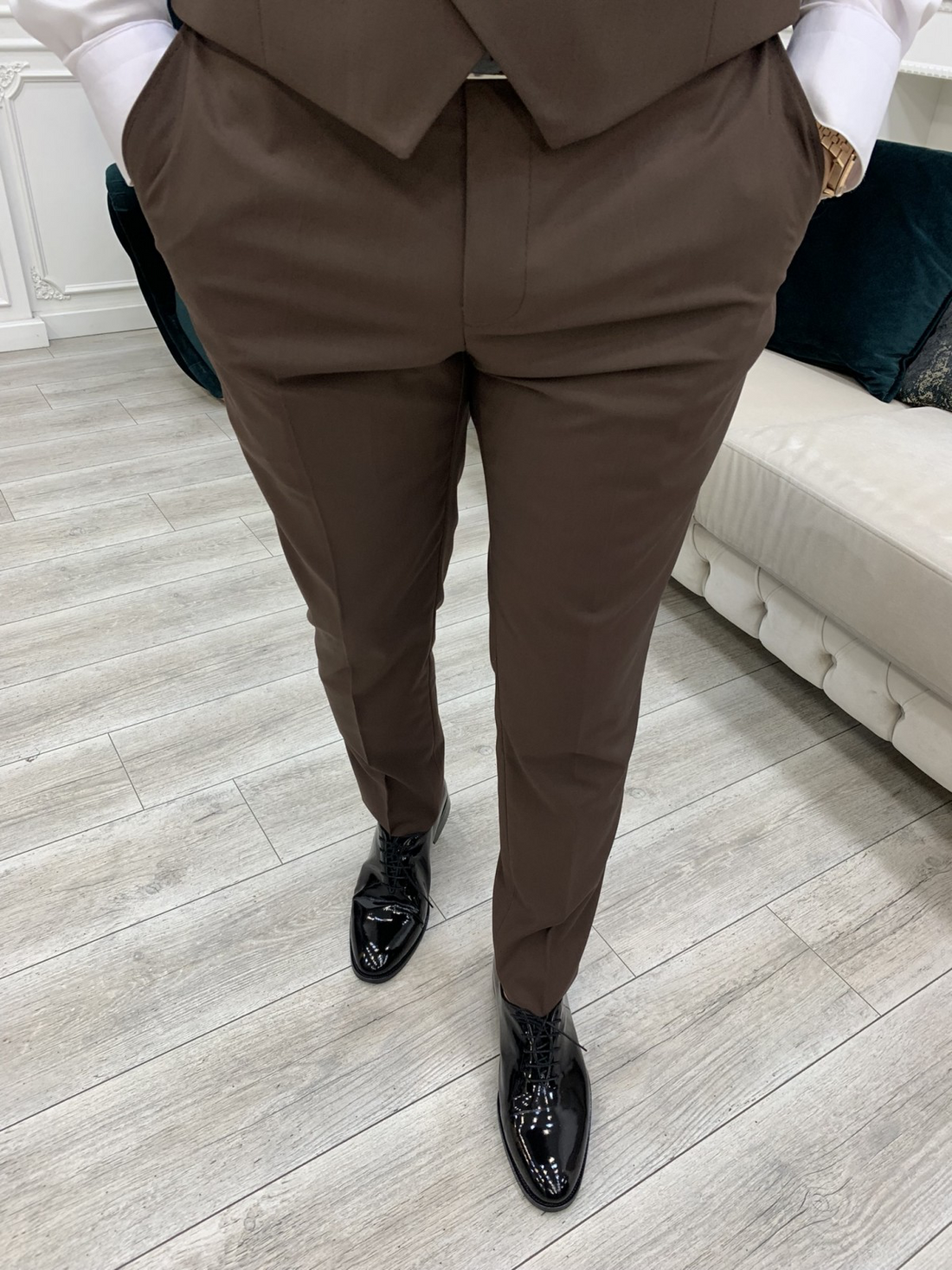 Bitter Brown Dovetail Slim-Fit Italian Cut Tuxedo