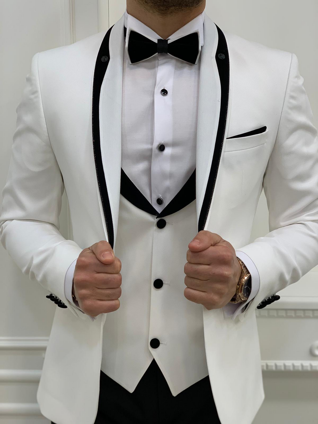 White Shawl Slim-Fit Tuxedo