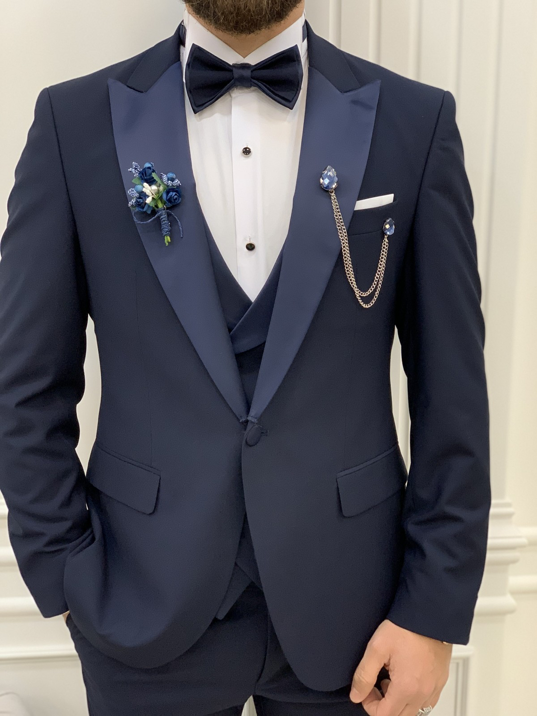 Dark Blue Dovetail Slim-Fit Italian Cut Tuxedo