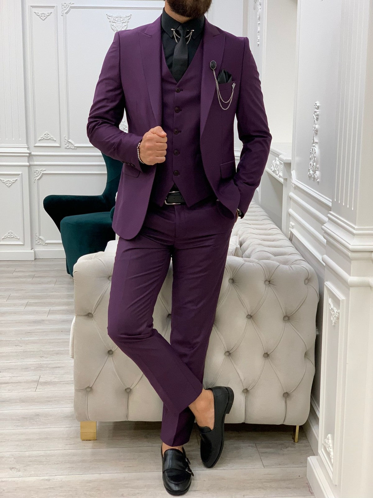 Men Suits - Italian Cut Suits: Jacket + Vest + Trousers Groom Suit Set –  Varucci Style