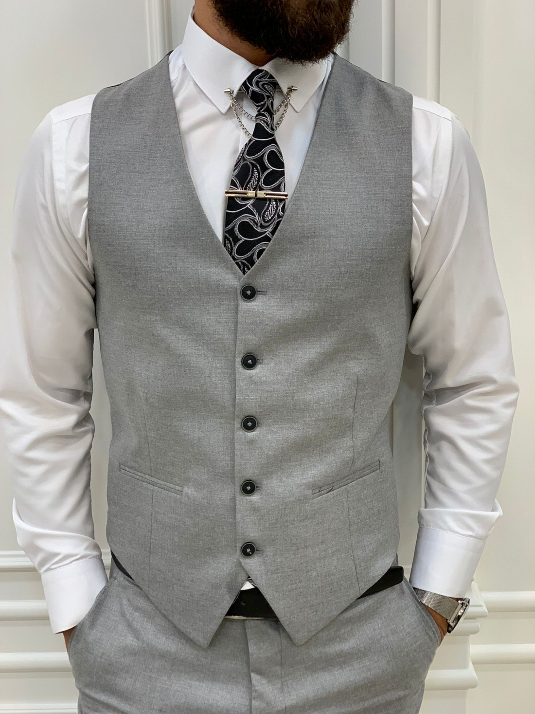 Grey Plaid Slim-Fit Italian Cut Suit