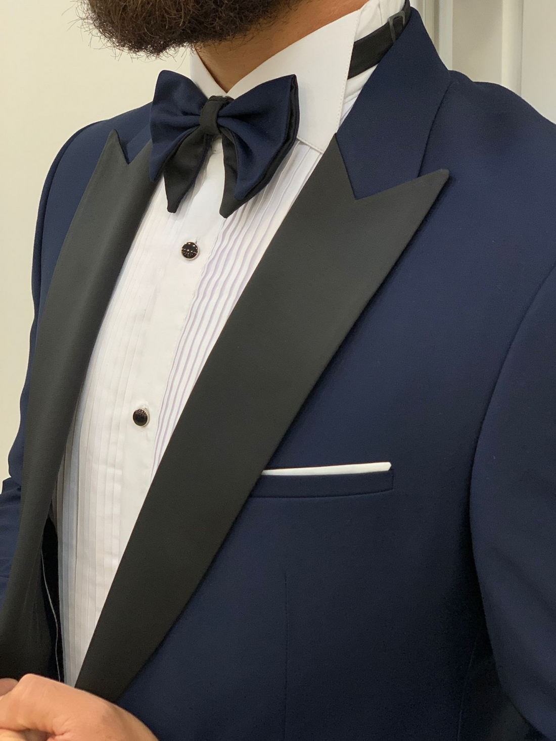 Navy Blue Groom Slim-Fit Italian Cut Tuxedo