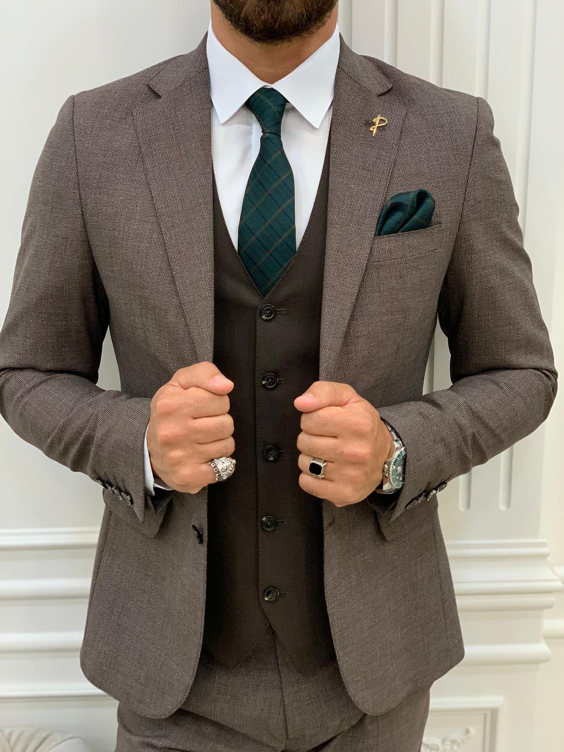 Coffee Slim-Fit Italian Cut Suit