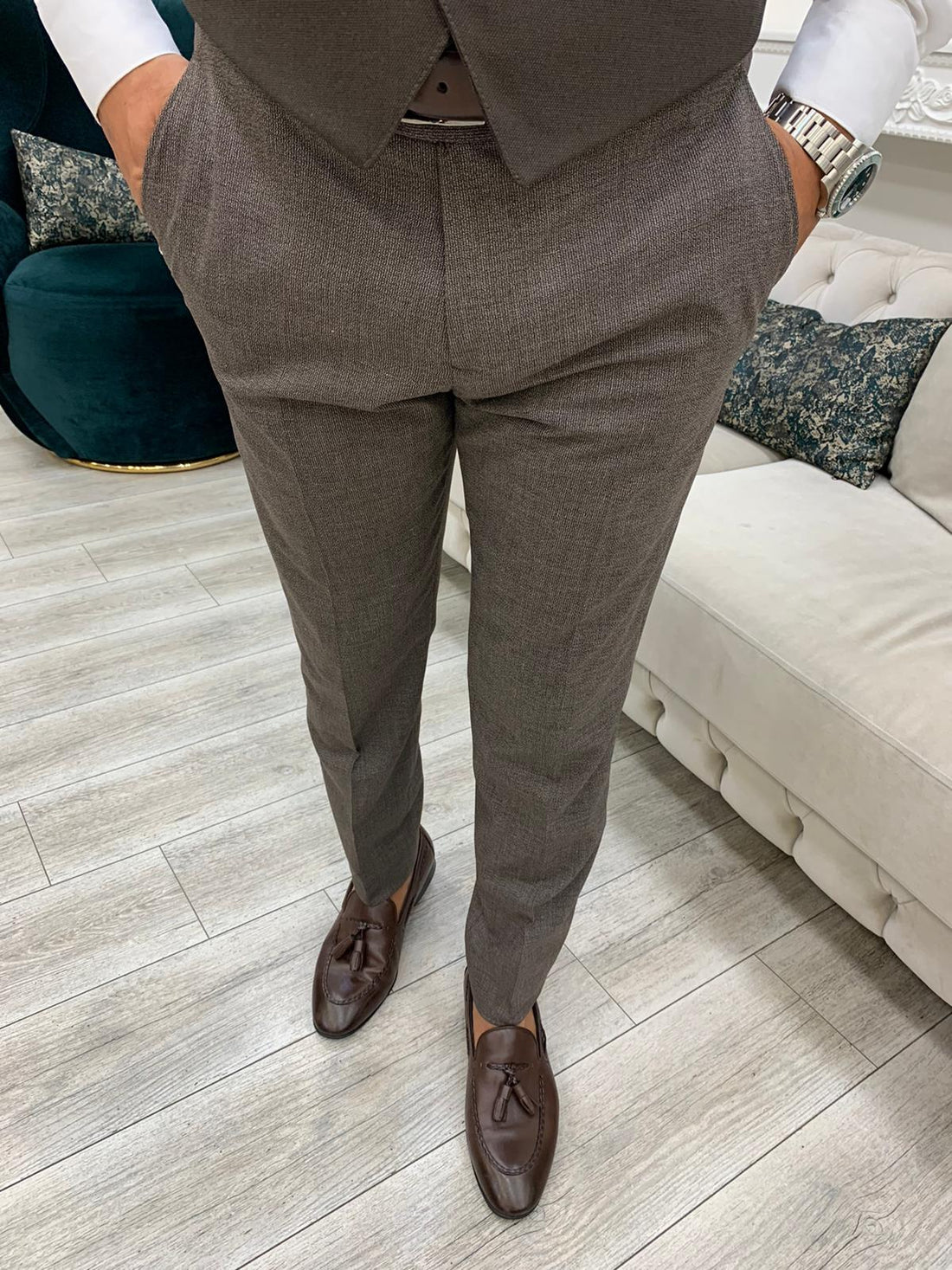 Coffee Slim-Fit Italian Cut Suit