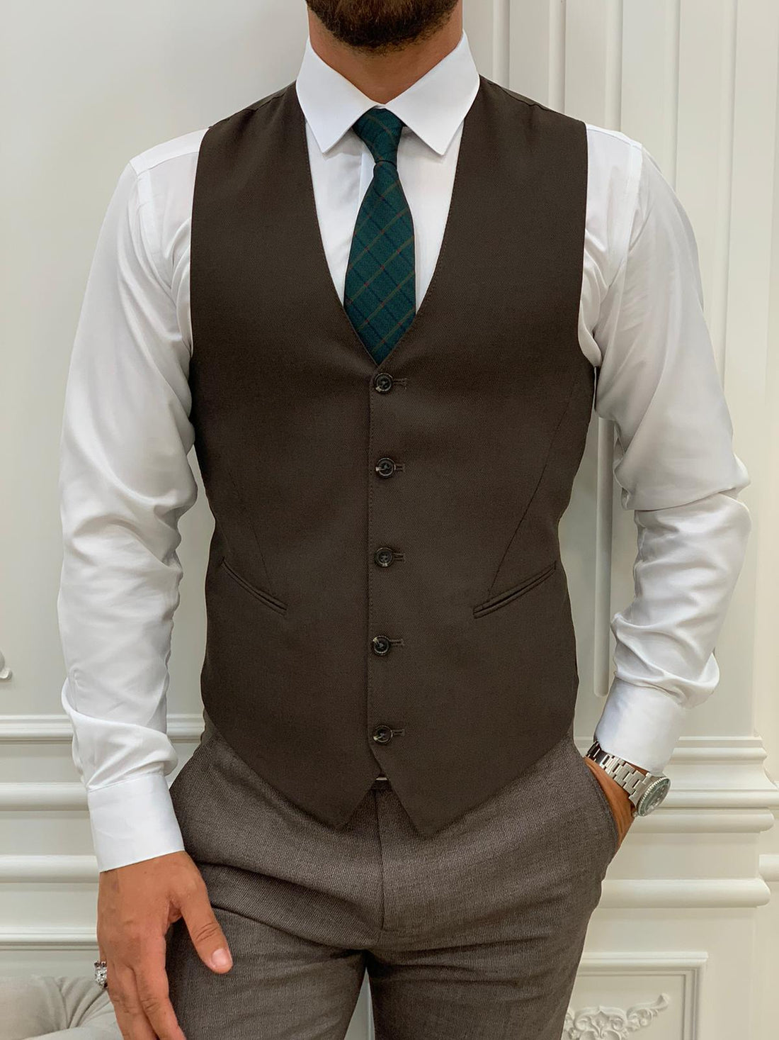 Coffee Slim-Fit Italian Cut Suit