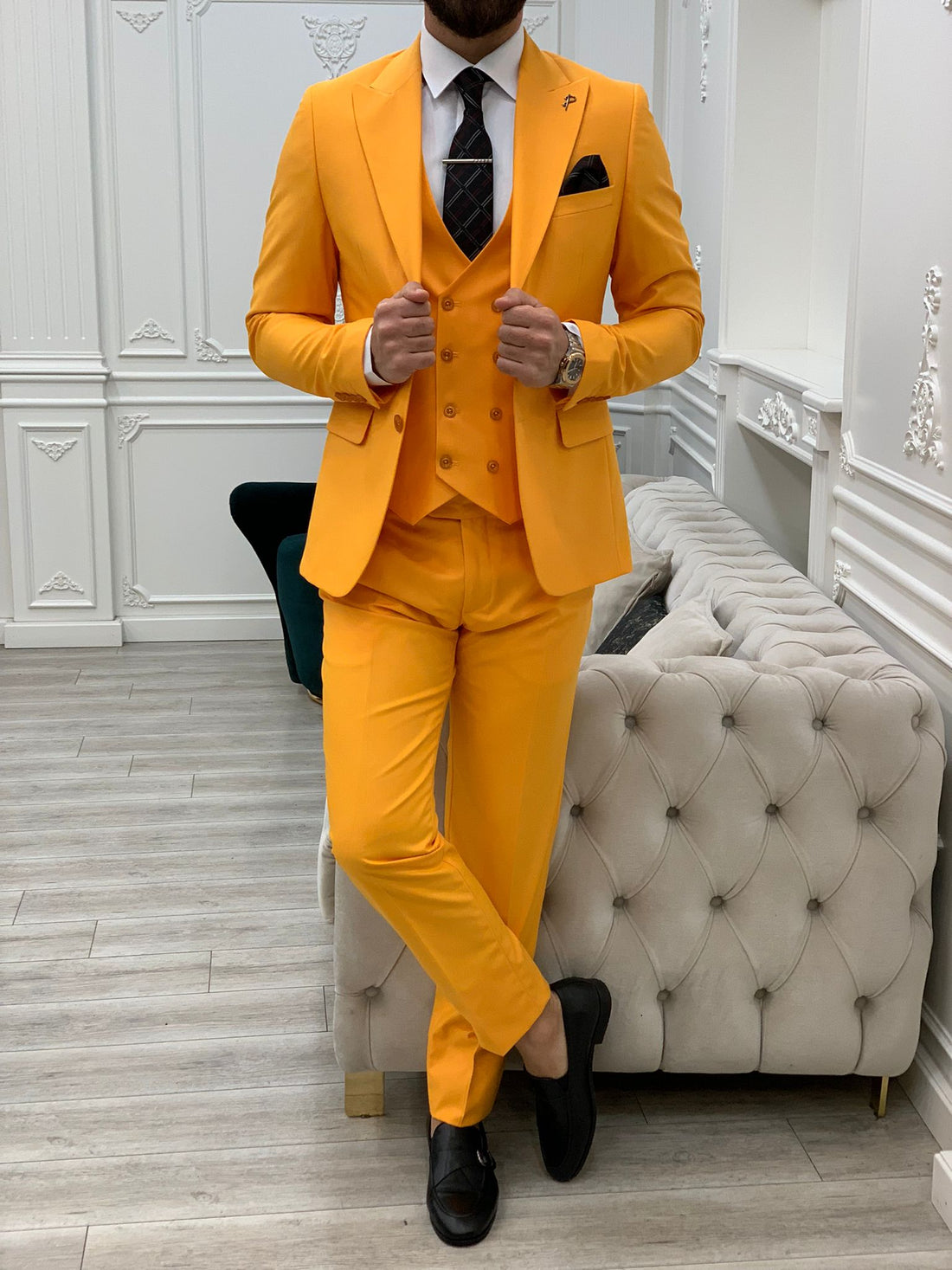 Yellow Slim-Fit Italian Cut Suit