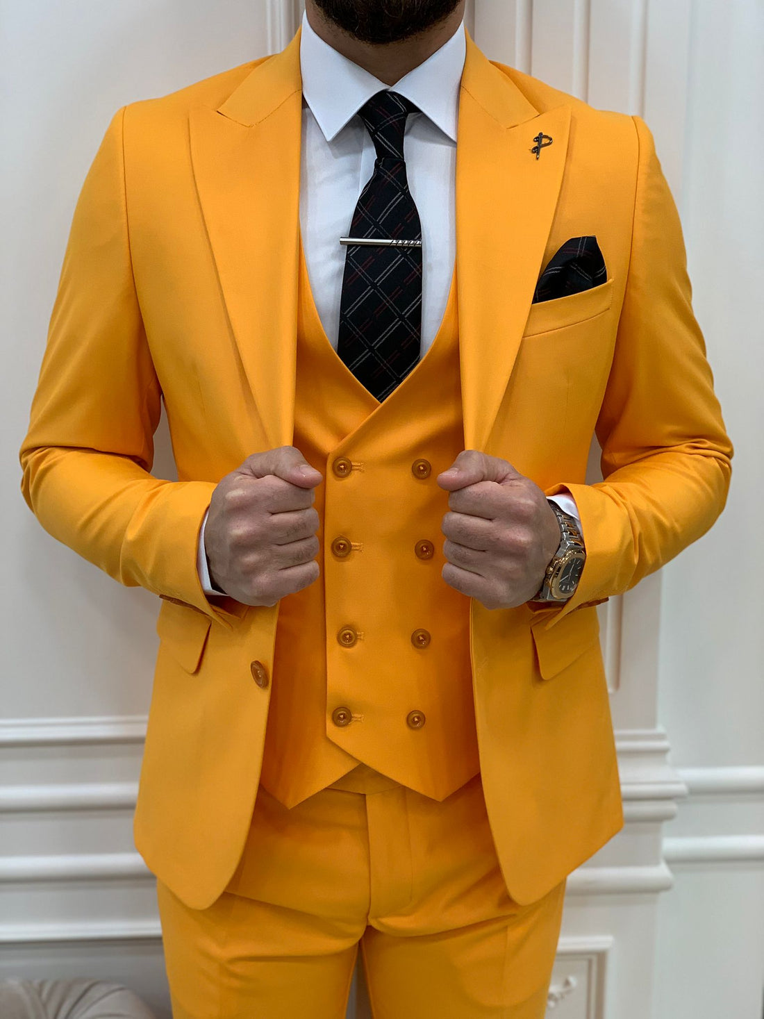 Yellow Slim-Fit Italian Cut Suit