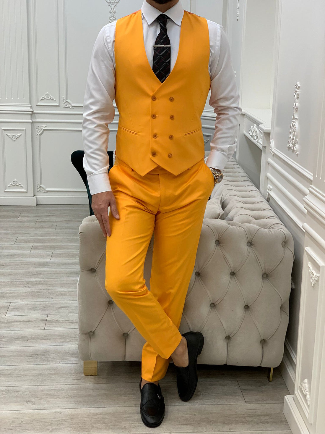 Yellow Slim-Fit Italian Cut Suit