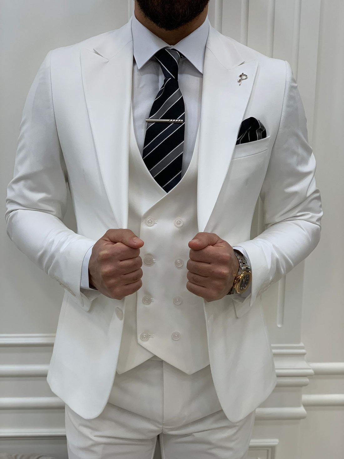 White Slim-Fit Italian Cut Suit