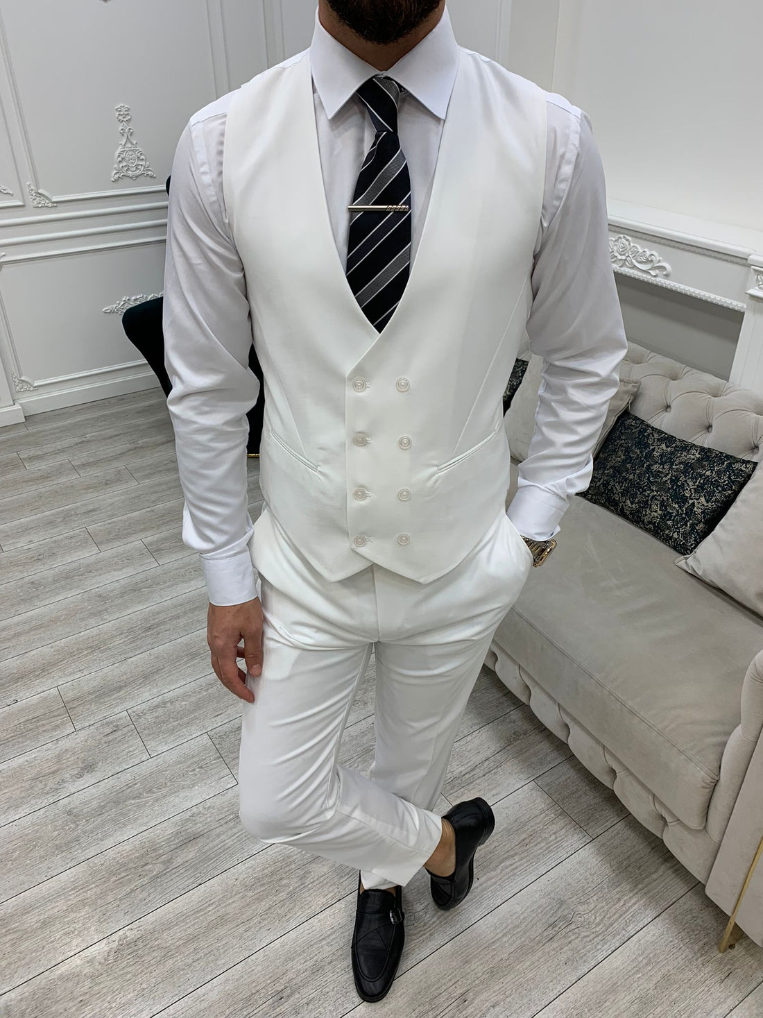 White Slim-Fit Italian Cut Suit