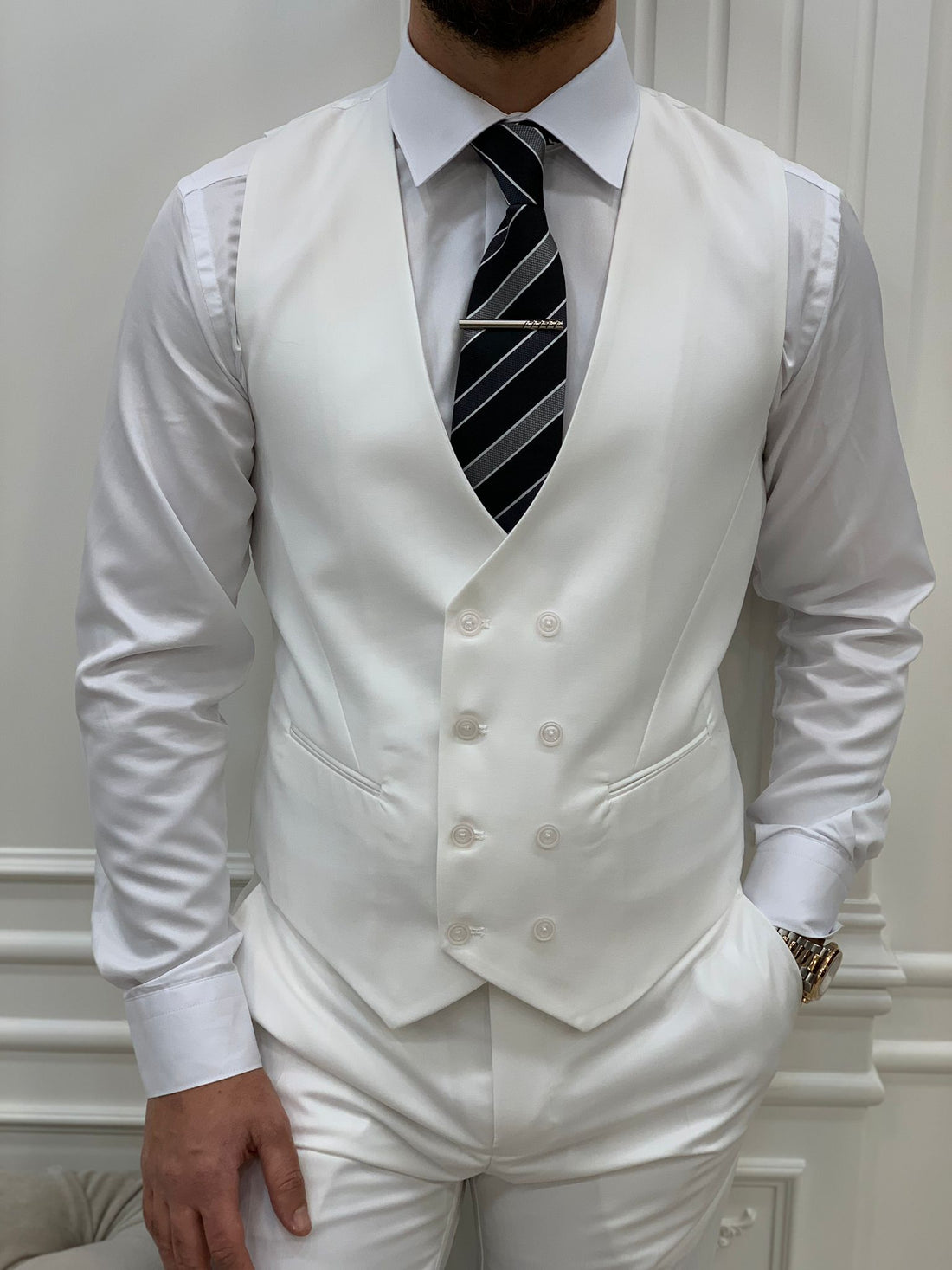 White Slim-Fit Italian Cut Suit