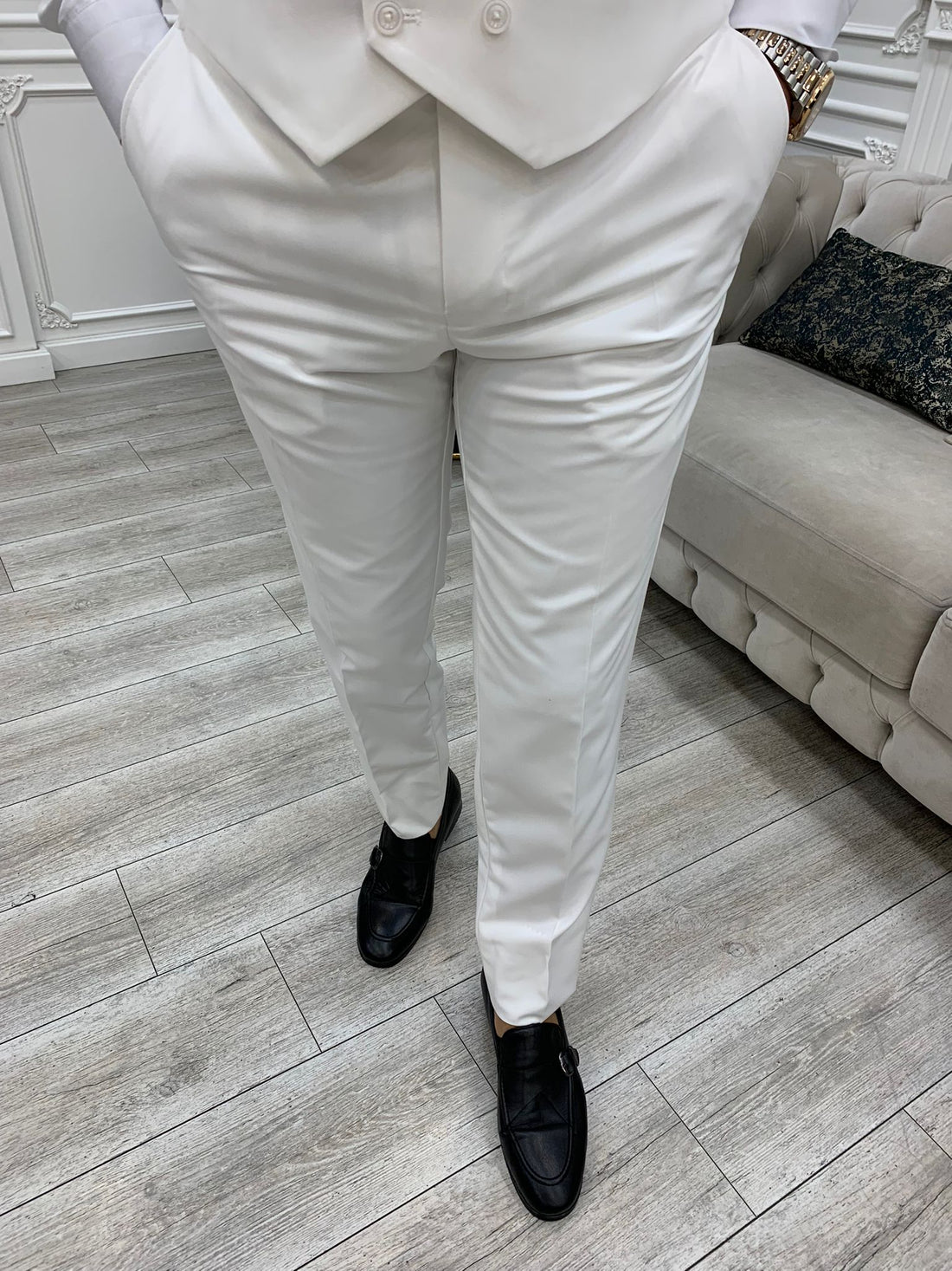 White Slim-Fit Italian Cut Suit