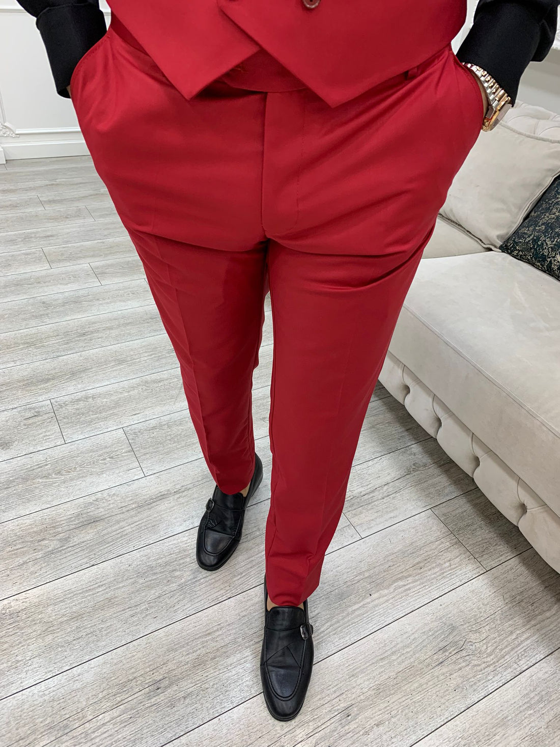 Red Slim-Fit Italian Cut Suit