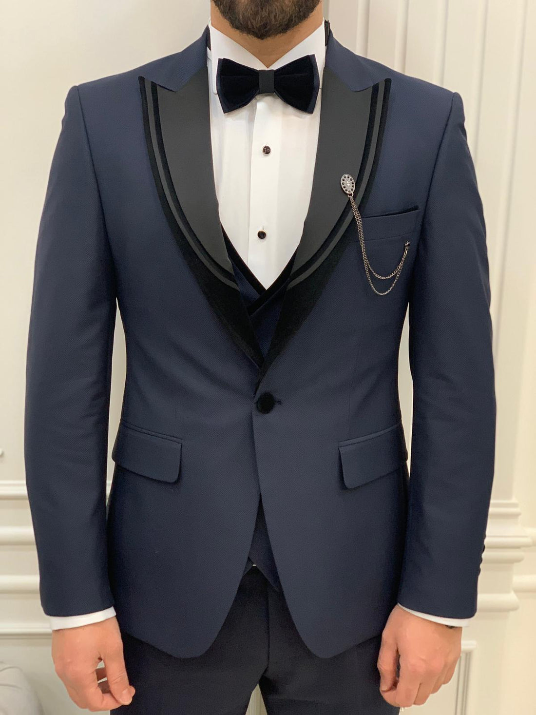 Navy Blue Dovetail Slim-Fit Italian Cut Tuxedo