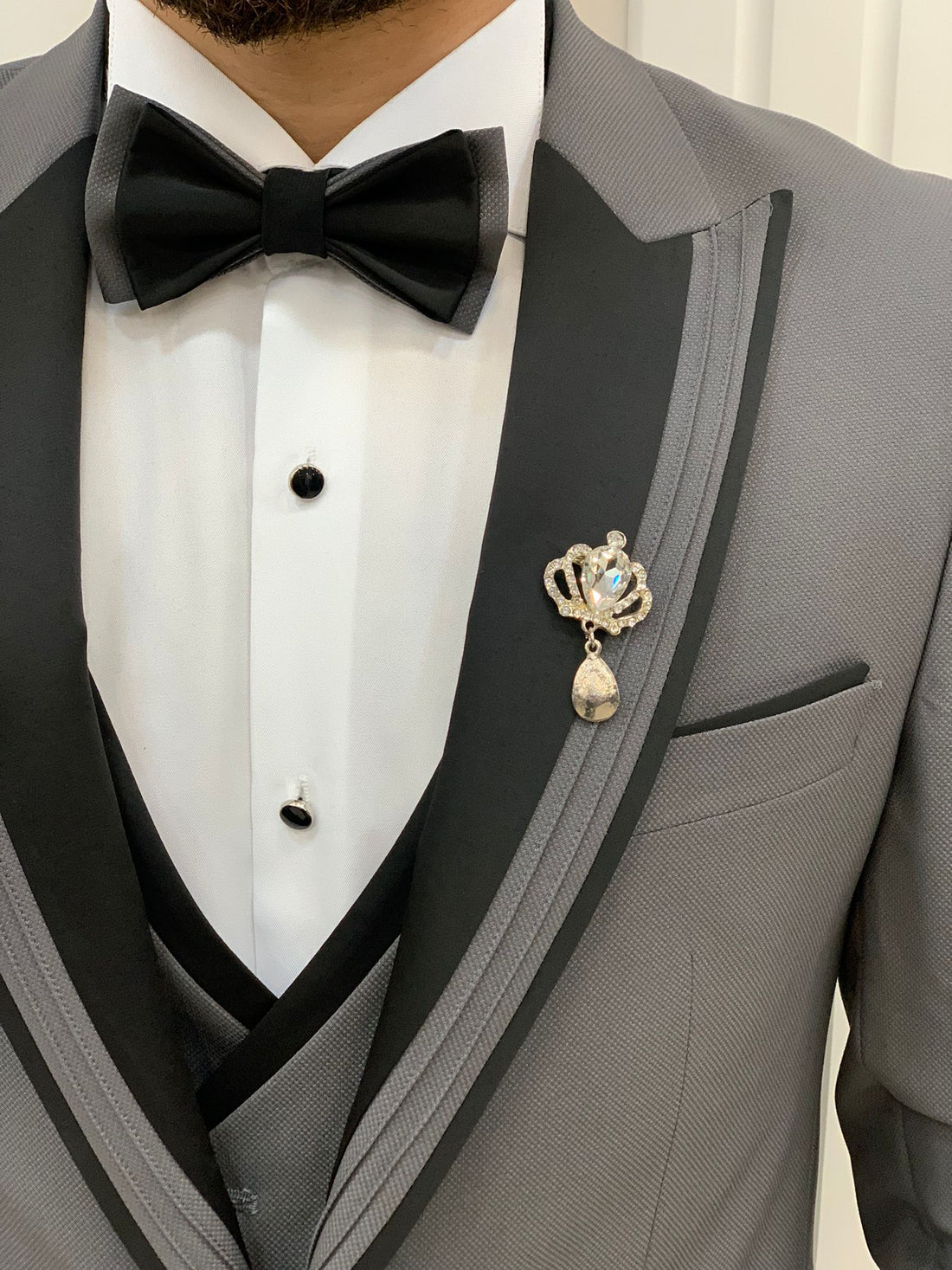 Grey Dovetail Slim-Fit Italian Cut Tuxedo