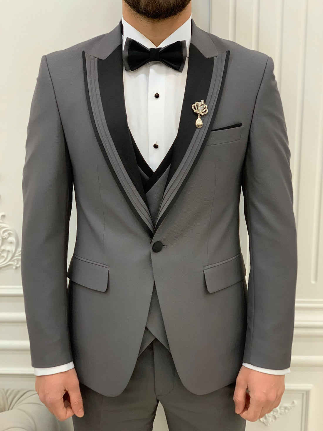 Grey Dovetail Slim-Fit Italian Cut Tuxedo