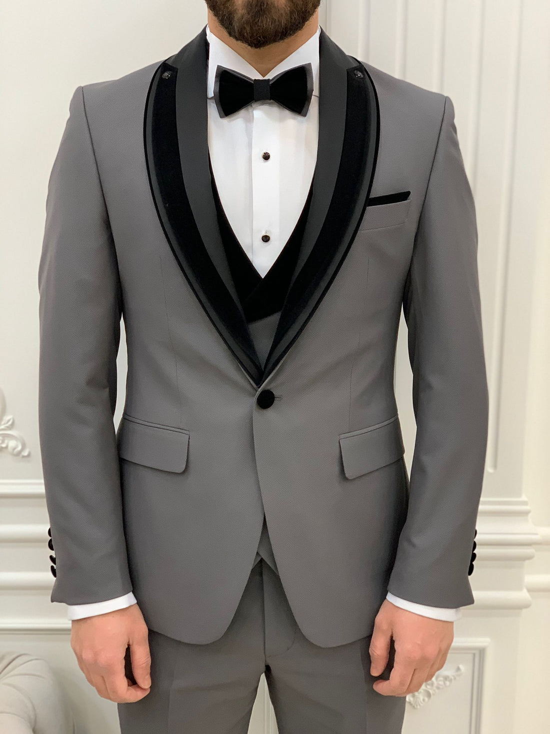 Grey Shawl Slim-Fit Italian Cut Tuxedo