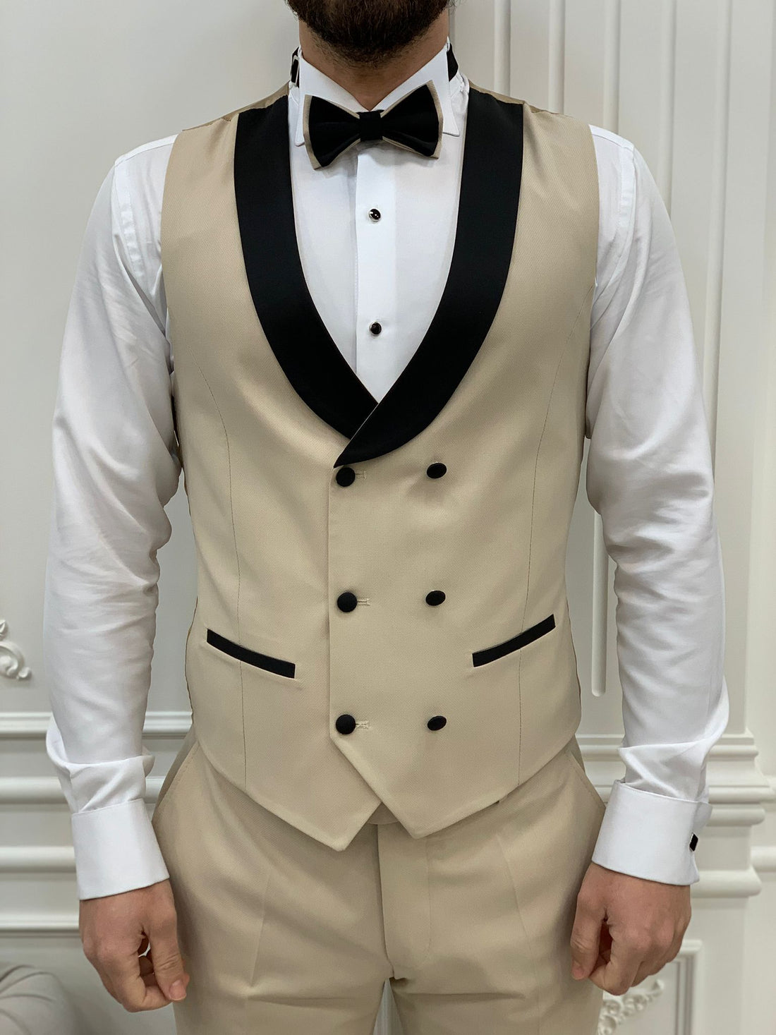 Beige Dovetail Slim-Fit Italian Cut Tuxedo