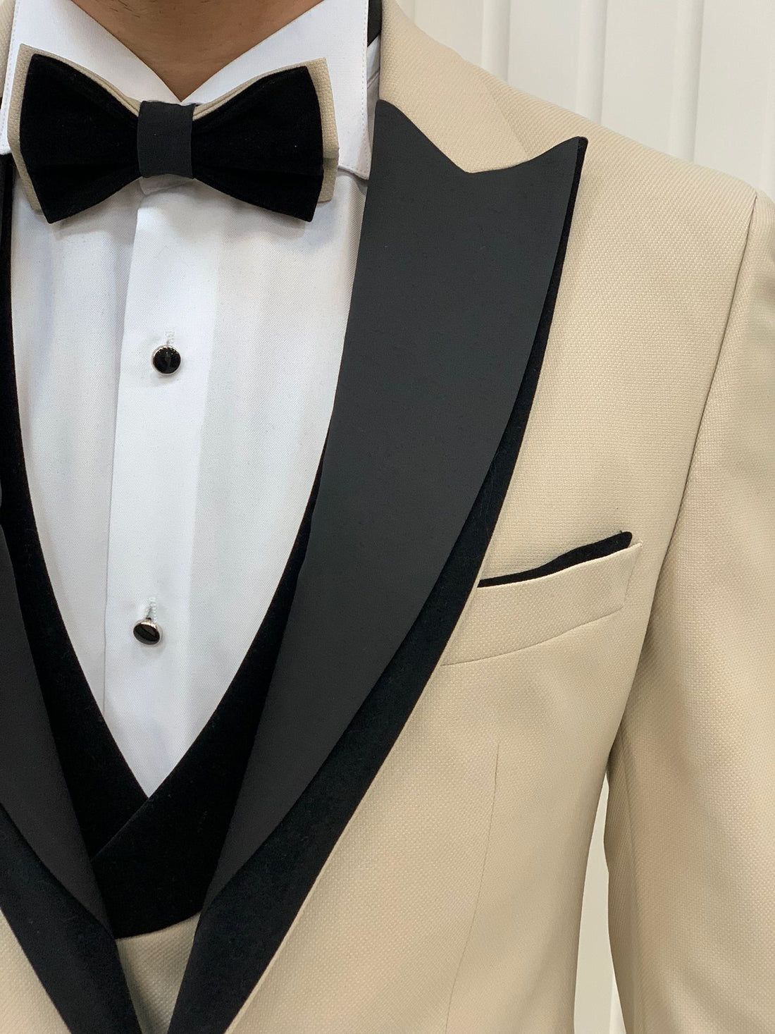 Beige Dovetail Slim-Fit Italian Cut Tuxedo