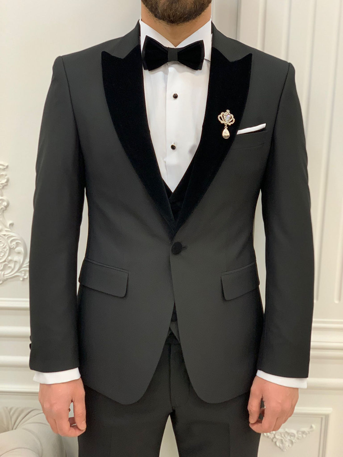 Black Dovetail Slim-Fit Italian Cut Tuxedo