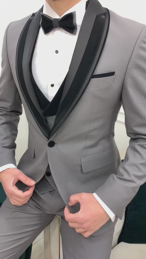 Grey Shawl Slim-Fit Italian Cut Tuxedo