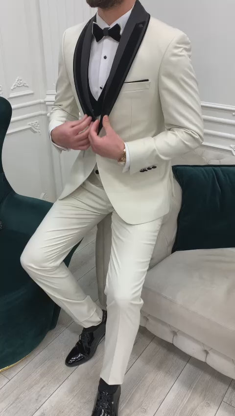 White Shawl Slim-Fit Italian Cut Tuxedo