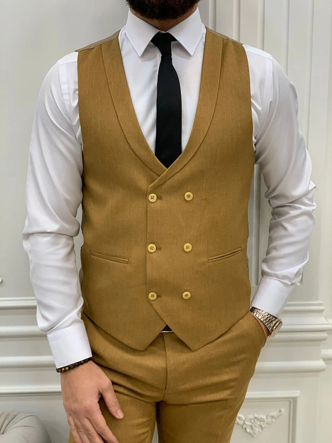 Mustard Slim-Fit Italian Cut Suit
